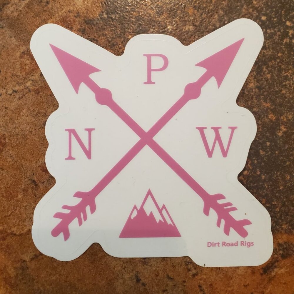 PNW ARROWS Clear Vinyl Decal in Pink